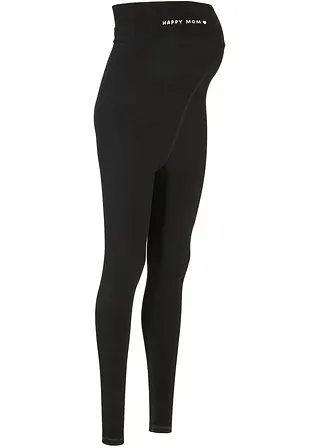 Umstands-Leggings mit flexiblem Bauchband in schwarz von vorne - bpc bonprix collection