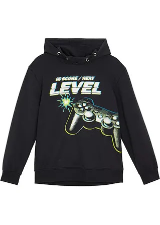 Jungen Kapuzensweatshirt in schwarz von vorne - bpc bonprix collection