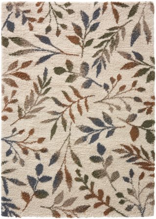 Hochflor Teppich mit floraler Musterung in beige - bpc living bonprix collection