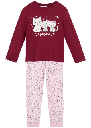 Mädchen Pyjama  (2-tlg. Set) in lila von vorne - bpc bonprix collection