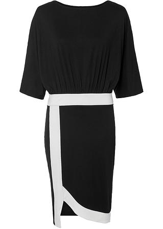 Shirtkleid in schwarz von vorne - BODYFLIRT