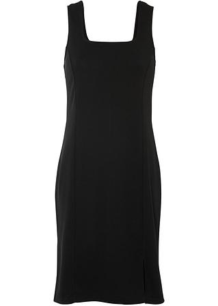 Jerseykleid in schwarz von vorne - BODYFLIRT