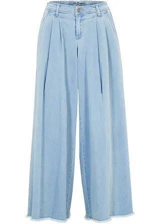 Jeans-Hosenrock in blau von vorne - bonprix