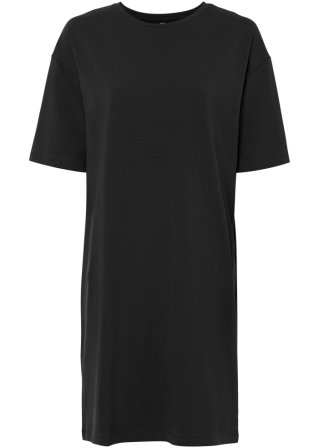Shirtkleid mit Cut Out am Rücken in schwarz von vorne - RAINBOW