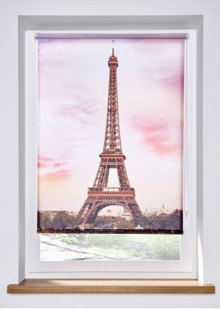 Sichtschutzrollo mit Eiffelturm Motiv in rosa - bpc living bonprix collection