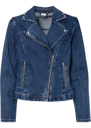 Jeansjacke  in blau von vorne - BODYFLIRT