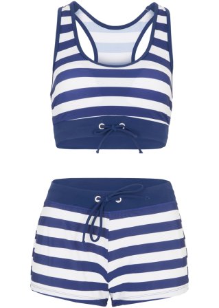 Bustier Bikini (2-tlg.Set) in blau von vorne - bpc bonprix collection