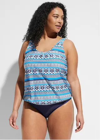 Oversize Tankini (2-tgl. Set) in blau von vorne (Totalaufnahme) - bonprix