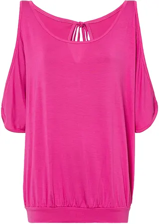 Shirt mit Cut-Outs in pink von vorne - BODYFLIRT