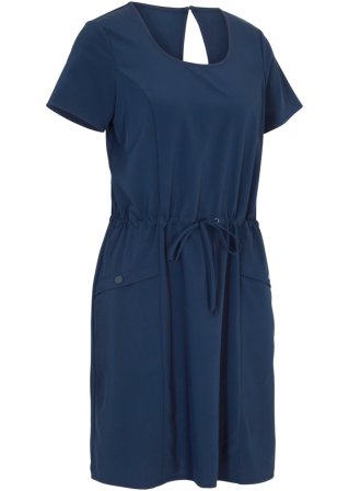 Schnelltrocknendes Kleid aus Funktionsmaterial in blau von vorne - bpc bonprix collection