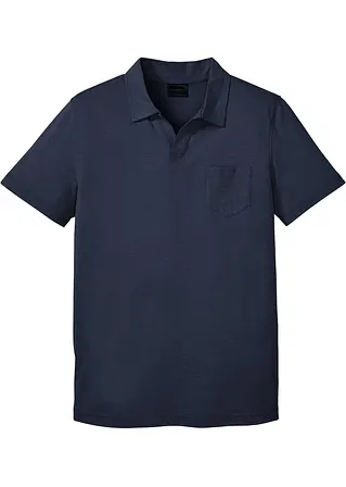 Poloshirt, Kurzarm in blau von vorne - bonprix