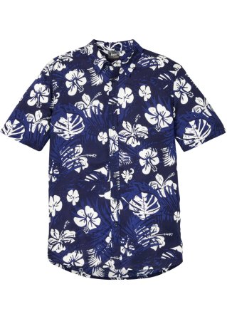 Hawaii-Kurzarmhemd in blau von vorne - bpc bonprix collection