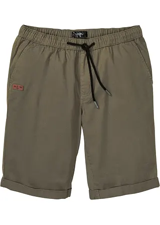 Schlupf-Bermuda aus reiner Baumwolle, Regular Fit in grün von vorne - bonprix