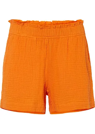 Musselin-Shorts aus Baumwolle in orange von vorne - bonprix