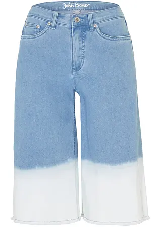 John Baner JEANSWEAR Wide Leg Jeans, Mid Waist, Bermuda Dip Dye