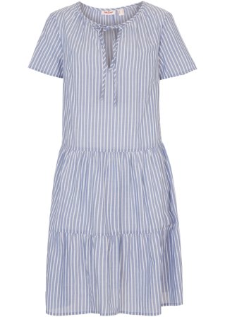 Sommer-Tunika-Kleid, gestreift in blau von vorne - John Baner JEANSWEAR
