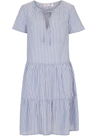 Sommer-Tunika-Kleid, gestreift in blau von vorne - bonprix