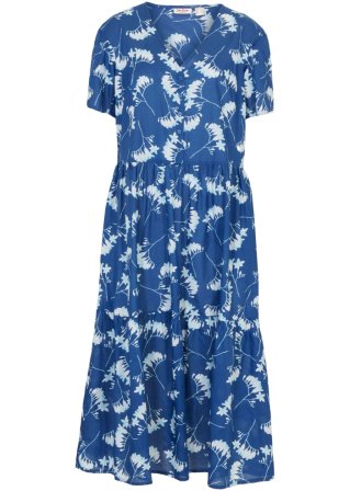 Tunika-Kleid, Midi-Länge in blau von vorne - John Baner JEANSWEAR