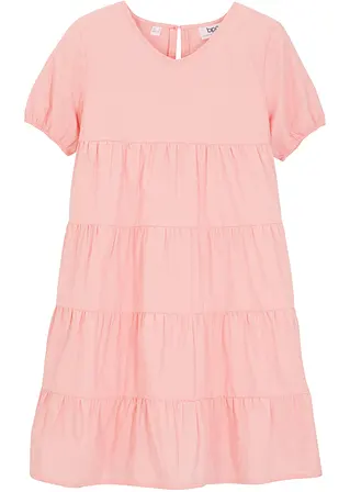 Mädchen Baumwoll-Kleid in rosa von vorne - bpc bonprix collection