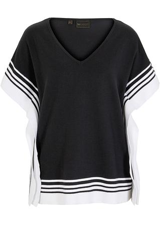 Poncho-Pullover in schwarz von vorne - bpc selection