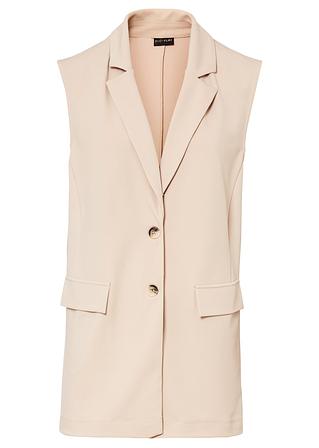 Longweste in beige von vorne - BODYFLIRT