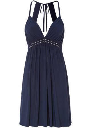 Jerseykleid in blau von vorne - BODYFLIRT boutique