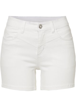 Twill-Shorts in weiß von vorne - BODYFLIRT