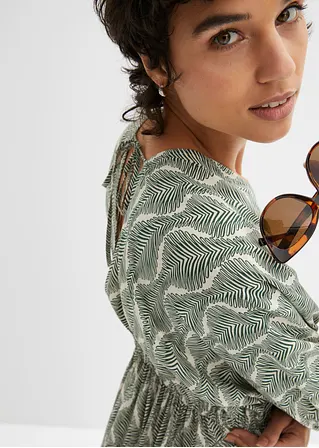 Midikleid aus fließender Viskose in grün (Detailaufnahme) - bonprix