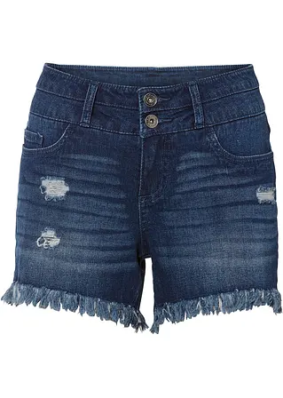 RAINBOW Jeans-Shorts mit Fransensaum