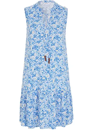 Shirtkleid aus fließendem Viskose-Mix in blau von vorne - bonprix