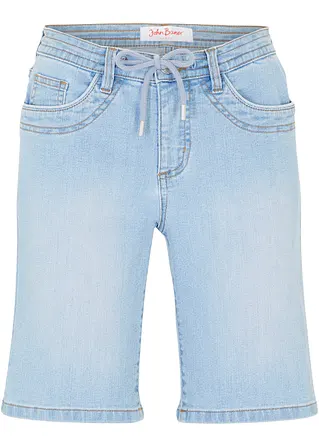 Jeans Bermuda Slim Fit Mid Waist in blau von vorne - bonprix