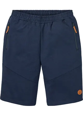 Sweat-Bermuda, Regular Fit in blau von vorne - bonprix