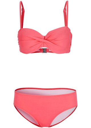 Bandeau Bügel Bikini (2-tlg.Set) in pink von vorne - bpc bonprix collection