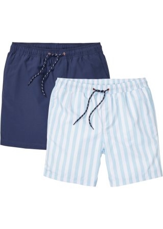 Strand-Shorts (2er Pack) in blau von vorne - bpc bonprix collection