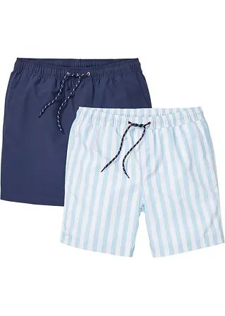 Strand-Shorts (2er Pack) in blau von vorne - bpc bonprix collection