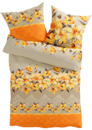 Bettwäsche mit floralem Print in beige - bpc living bonprix collection