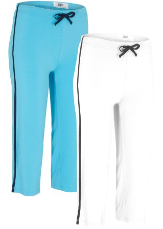 Sport Capri-Hose, Skinny (2er Pack) in blau von vorne - bpc bonprix collection