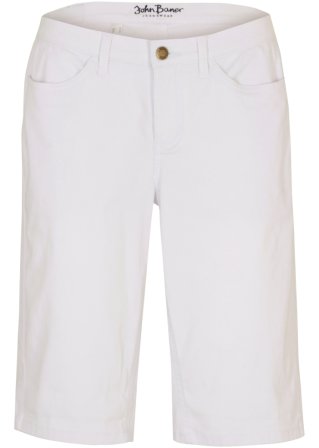 Bermuda Komfort-Stretch-Jeans in weiß von vorne - John Baner JEANSWEAR
