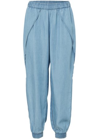 Lässige Jeans mit Schlitz aus Lyocell in blau von vorne - RAINBOW