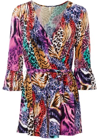 Jersey-Jumpsuit in lila von vorne - BODYFLIRT boutique
