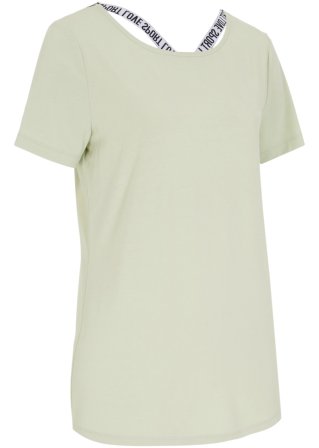 Sport-Longshirt mit Rückenausschnitt in grün von vorne - bpc bonprix collection