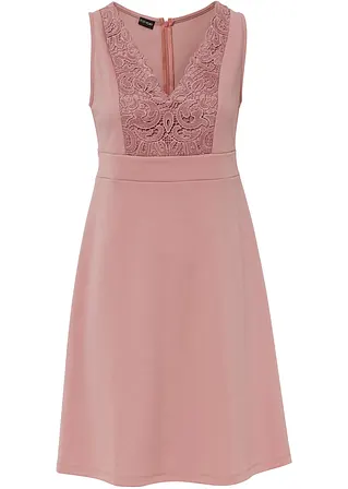 Kleid mit Spitze in rosa von vorne - BODYFLIRT