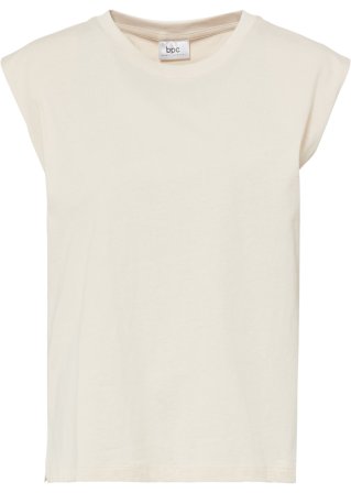 Shirt mit verstärkter Schulter in beige von vorne - bpc bonprix collection