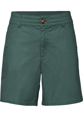 High Waist Shorts aus Twill in grün von vorne - bpc bonprix collection