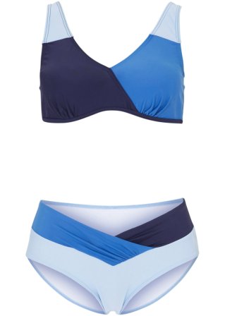 Bügel Bikini (2-tlg.Set)  in blau von vorne - bpc bonprix collection
