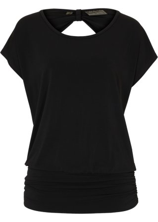 Shirt mit Rückendetail in schwarz von vorne - bpc selection