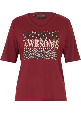 T-Shirt mit Glitzerprint in rot von vorne - bpc selection