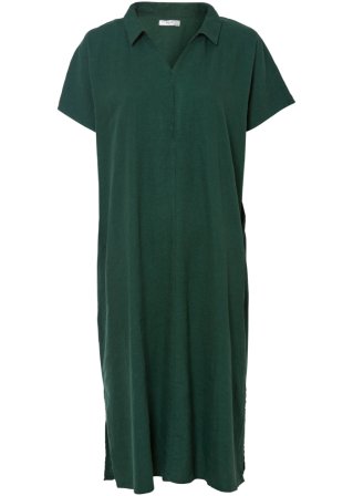 Leinenkleid in grün von vorne - bpc bonprix collection