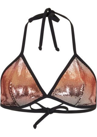 Exklusives Triangel Bikini Oberteil in schwarz von vorne - bpc selection premium