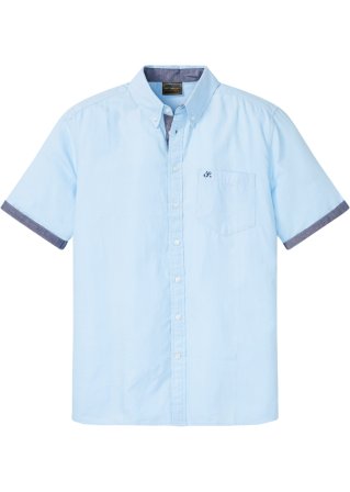 Oxford-Kurzarmhemd in blau von vorne - bpc selection